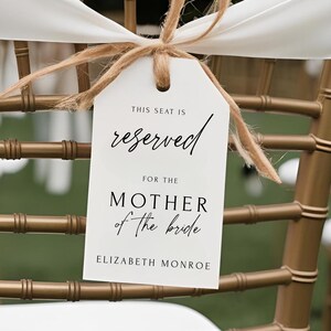 Reserviert Sitzplatzschild, reserviertes Sitzplatzschild, reserviertes Tischschild, reservierte Stuhlschilder Vorlage, elegantes reserviert für Familie druckbares Schild