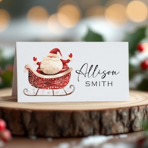 Christmas party place cards, Christmas place cards template, Printable Christmas dinner name place card, Christmas Name Card, Place Card