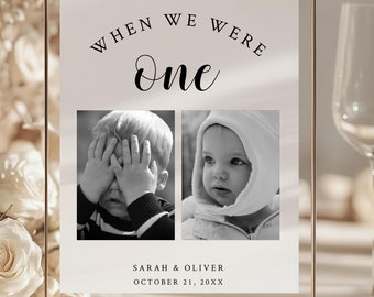 Wedding Photo Table Numbers, When We Were Table Numbers Template, When we were age photo table number, Reception Table Numbers