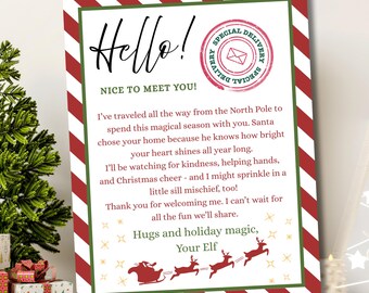 Hello Letter From Elf, Editable Elf Arrival Letter, Elf I'm Back, Welcome Christmas Elf Letter, From Your Elf, Return Letter Christmas