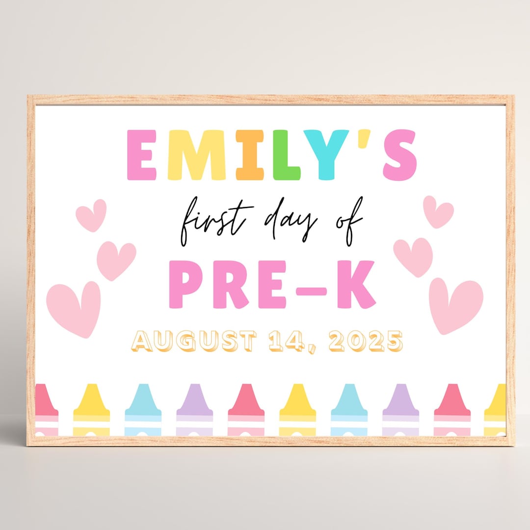 Personalized First Day of School Sign Printable, Editable Template ...