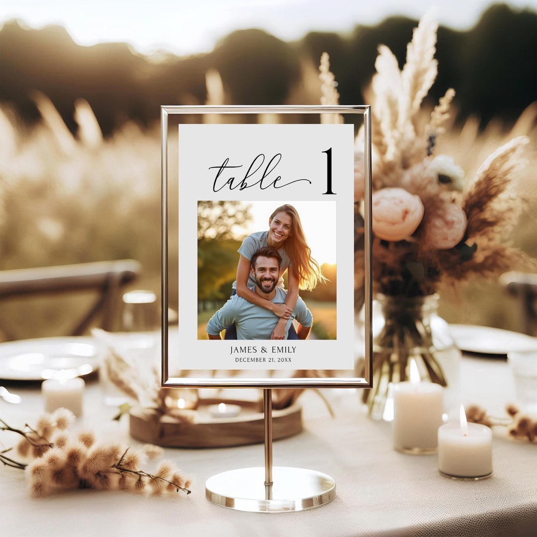 Table Number Calling Photo Table Number, Wedding Table Number, Table Number Sign, Table ...