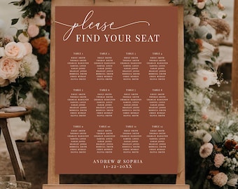 Minimalist Wedding Welcome Sign, terracotta fall wedding sign, Minimalist Wedding Sign, Minimalist Welcome Template, Printable sign A103