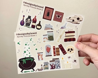 Spooky Potion Making Sticker Sheet - Journal Stickers