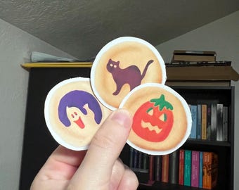 Set di adesivi per biscotti di Halloween fatti a mano, adesivi in vinile laminato