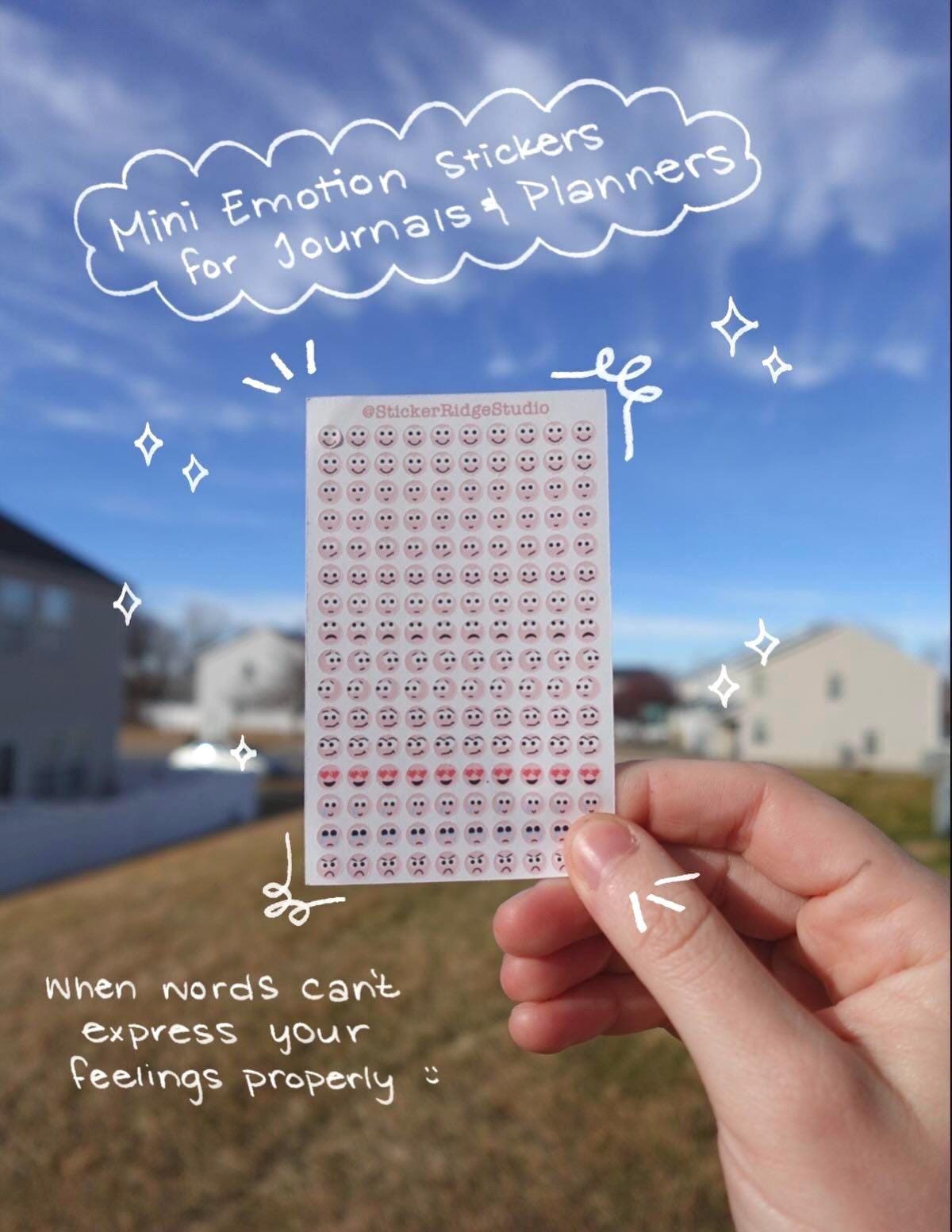 Journal Emotions Mini Sticker Sheet - Etsy