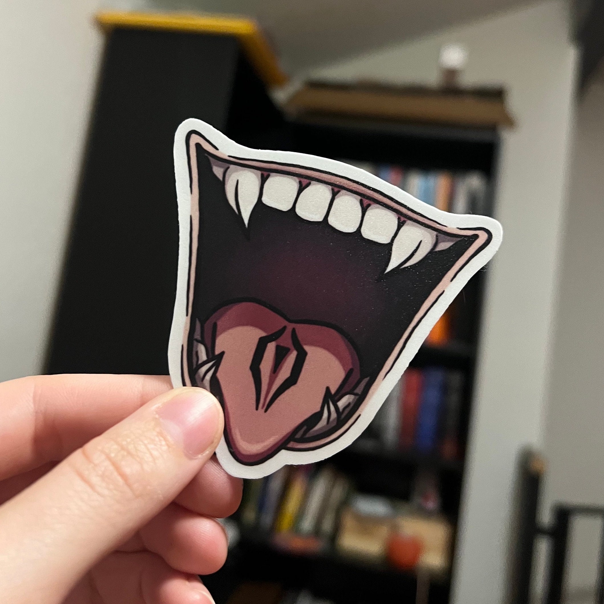 Sukuna Mouth, jujutsu Kaisen - Laminated Vinyl Sticker - Hand Made - Hand Drawn