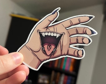 Mouth on Hand Sticker