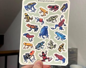 Poison Dart Frog Sticker Sheet - Journal Stickers