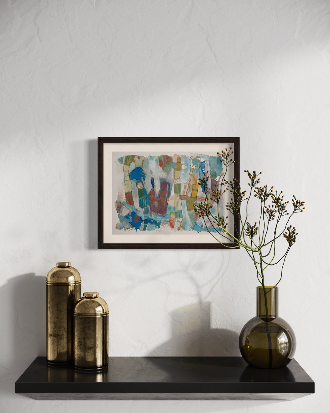 Curated visual reference: Visual Reference: Two Untitled Small Original Abstract Art Printed To Canvas Great