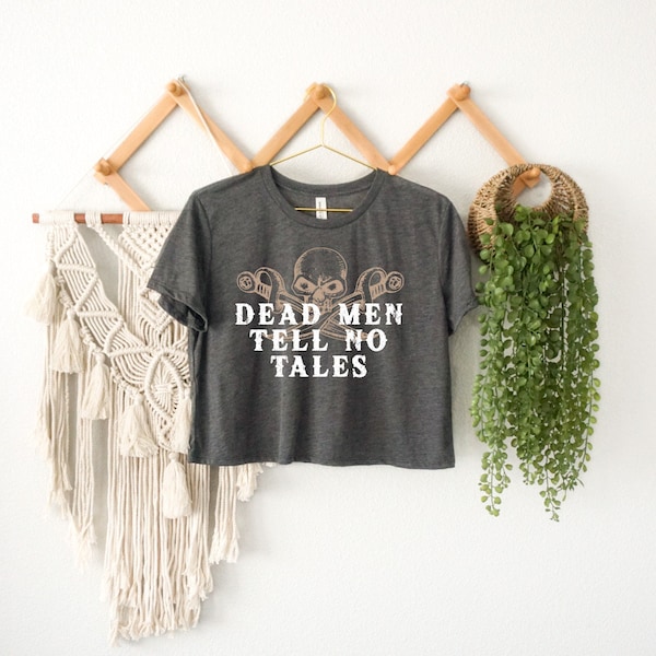 Dead Men Tell No Tales Women's Flowy Crop T-Shirt - S-XXL Gasparilla Pirate Festival, Tampa, Florida