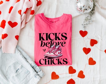 Kicks Before Chicks Kids Valentine Shirt, Valentine's Day, Boy Valentine Shirt, Girl Valentine Shirt, Sneakerhead Gift, Sneakerhead Shirt