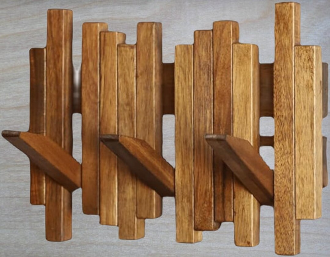 Natural Wood Wall Mounted Piano Coat Rack Coat Rack Wall Mount Etsy