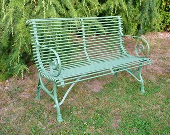 Banc de jardin vert - Style Arras - 2 places