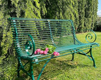 Garden Bench - Arras Style - 2 Seater - Dark Green