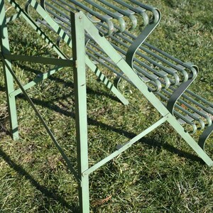 Support pour plante pliable vintage Style Arras Fer forgé Vert clair image 5