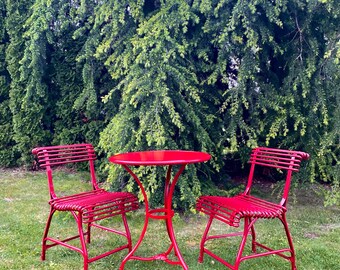 Ensemble bistrot Arras - 2 x chaises Arras US en fer forgé + 1 x guéridon Arras