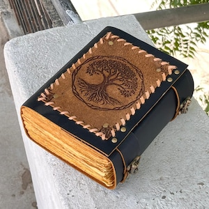 Tree of Life Leather Journal, Handmade Vintage Leather Notebook, Book of Shadows, Travel Diary Gift