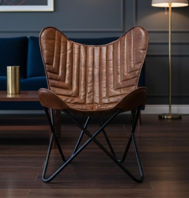 butterfly chair, mid century chair, leather chair, accent chair, bkf chair, sling chair, leather accent chair, living room chair, lounge chair, boho chair, luxury chair, modern accent chair, reading chair