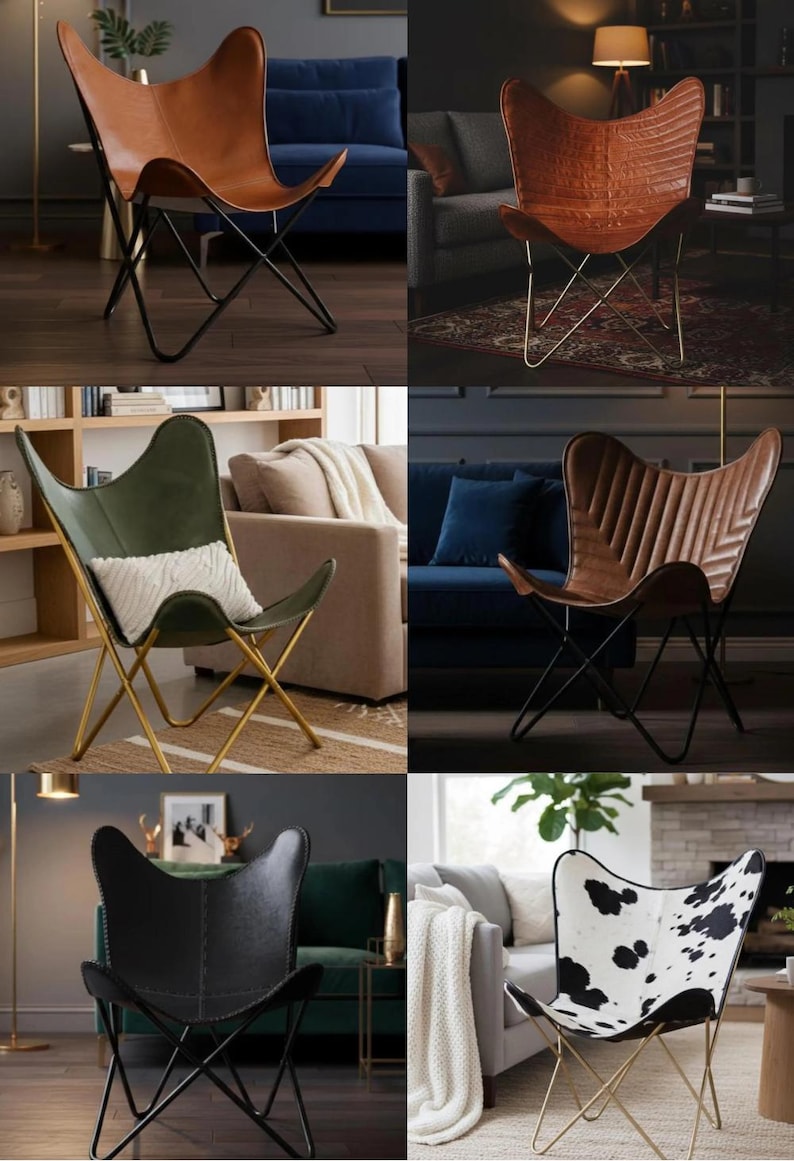 butterfly chair, mid century chair, leather chair, accent chair, bkf chair, sling chair, leather accent chair, living room chair, lounge chair, boho chair, luxury chair, modern accent chair, reading chair