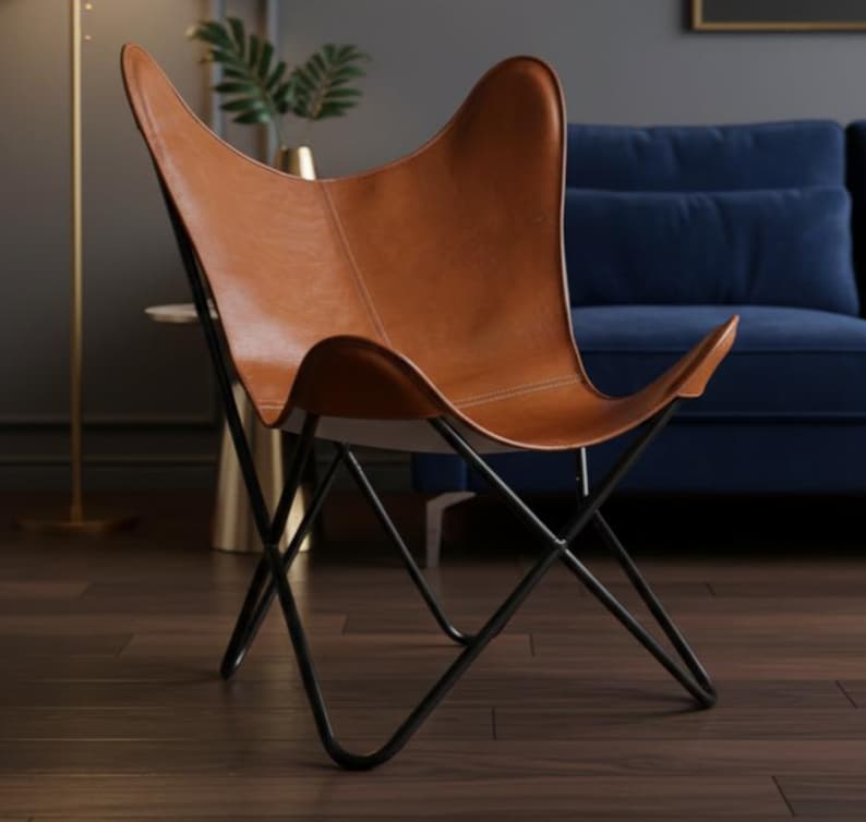 butterfly chair, mid century chair, leather chair, accent chair, bkf chair, sling chair, leather accent chair, living room chair, lounge chair, boho chair, luxury chair, modern accent chair, reading chair