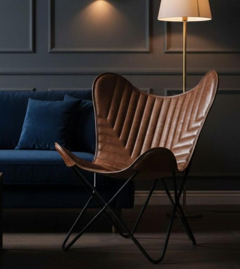 butterfly chair, mid century chair, leather chair, accent chair, bkf chair, sling chair, leather accent chair, living room chair, lounge chair, boho chair, luxury chair, modern accent chair, reading chair