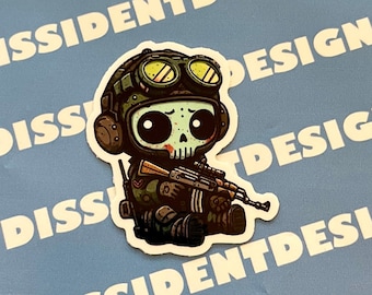 Chibi &quot;STALKER&quot; Soldier Sitting 2.0&quot; x 1.6&quot; Sticker