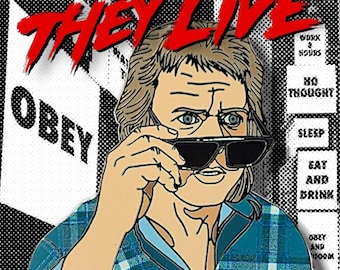 They Live Movie Pin 1988 Hard Enamel 2 Inch Nada Rowdy Roddy Piper