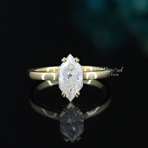 Dutch Marquise Engagement Ring Marquise Moissanite Ring Solitaire Diamond Ring Simple Promise Ring 14K Gold Proposal Ring Anniversary Ring