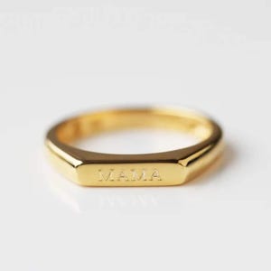 Mama Ring, Ring for Mom, Mom Ring, Gold Mum Ring, Ring Mom, Gold Mama Ring, Mum Rings, Mama Ring Personalized Name A Ring Stacking Ring