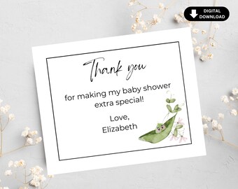 Danke Hinweis für Baby Shower Danke bearbeitbare Vorlage Personalisieren Druckbare Baby Shower Danke Hinweis Baby Geschenk Sweet Pea Download