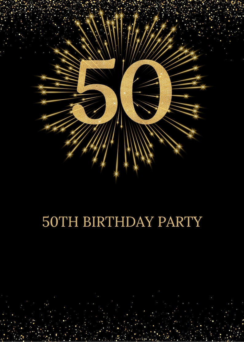 50th Birthday Party Invitation, 50th Birthday Invitation, 50th Birthday, Editable, Printable ...