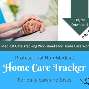 Home Care Worksheet Caregiver Tracker Log Editable Home Health Aide Daily Care Tracker Printable  Personalize Home Care PDF Log Record
