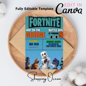 Editable Fort Game Birthday Invitation | Fort Night Birthday Party Template | Video Game Birthday Invite | Fort Gaming Birthday Evite