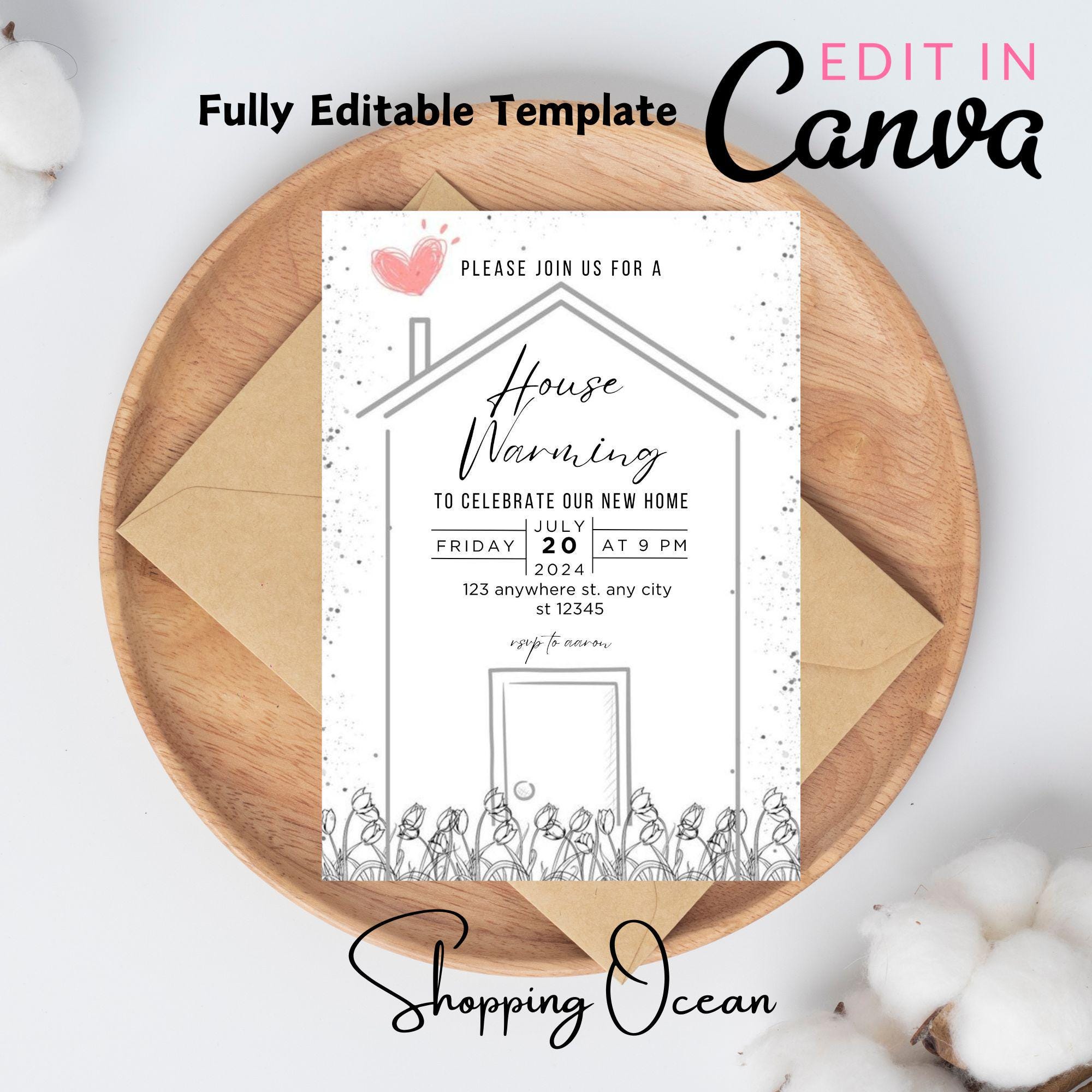 Editable House Warming Invitation, House Warming Party, Modern ...