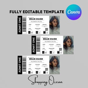 Bearbeitbare Konzertkartenvorlage, benutzerdefinierte Konzertkartengeschenk, überraschen Sie druckbare Konzertkarten Geschenkidee, DIY Veranstaltungskarte, Canva-Vorlage