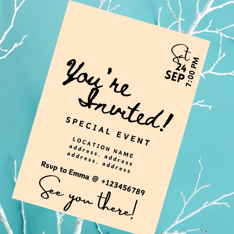 Editable Business Invitation Template Special Event Invitation, Digital ...