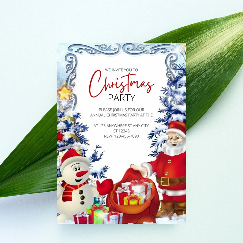 Editable Merry Little Christmas Party Invitation, Holiday Party Invite