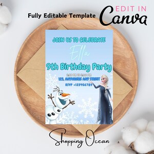 Editable Frozen birthday invitation template frozen birthday invite elsa party invitation frozen editable birthday invitation frozen party