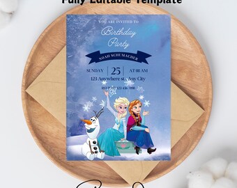 Frozen Birthday Invitation | Elsa Birthday Invitation | Elsa Party | Invite | Editable Birthday Template Instant Download