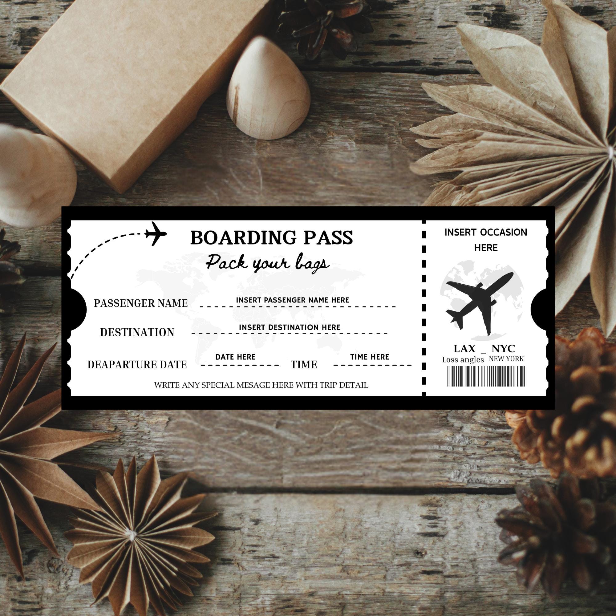Custom Pass Tickets Boarding Pass Canva Template, Editable Boarding Ticket, Custom Airplane ...