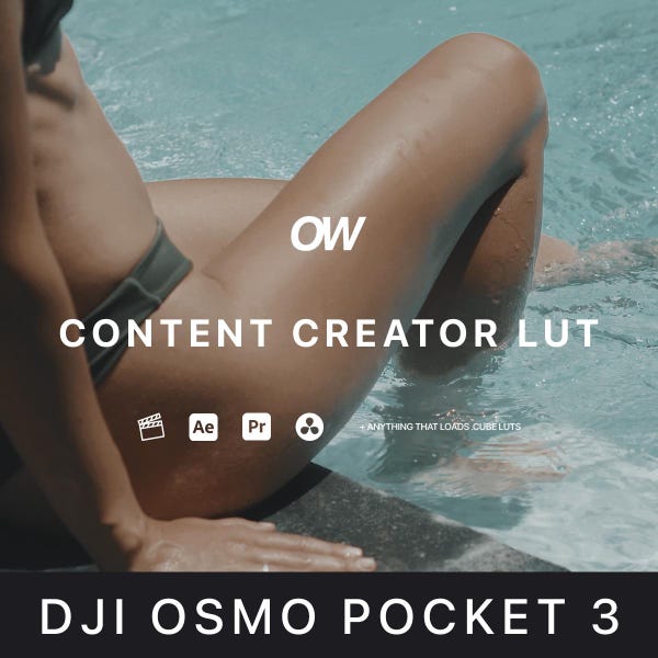 Content Creator LUT – Predefinição de cinema para DJI Osmo Pocket 3 D-Log M