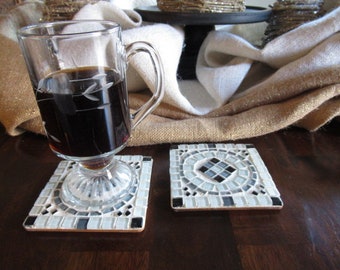 Set of (2) Stained Glass Mosaic Coasters