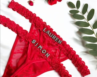 Name Thong, Custom Name Name Thong, Personalised Custom Lingerie, G-Strings Name Thong