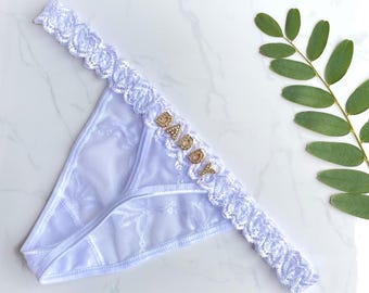 Personalized Name Thong, Custom Name Thong, G-Strings Name Thong, Custom Lingerie, Gift for Bride