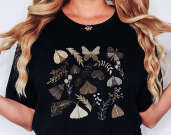 Moth Goblincore Shirt, Vintage Moth Shirt, Cottagecore Aesthetic, Bug Shirt, Insect Shirt, Gift for Nature Lover, Nature Lover Shirt