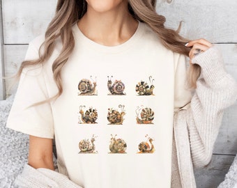 Goblincore Coquette Snail Shirt, Snail Lover, Gift For Nature Lover, Cottagecore Snail Shirt, Snail Tshirt, Snail Theme Tshirt, Insect Lover