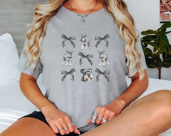 Dog Mom Coquette Shirt, Mini Schnauzer Shirt, Cute Dog Mom Tee, Cute Dog Mom Shirt, Dog Lover Gift, Dog Lover Shirt, Schnauzer Tee