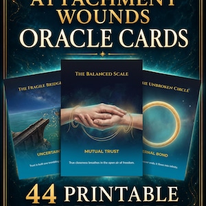 Healing Attachment Wounds Oracle Cards, 44 Printable Anxious Attachment Reflection Deck, Relationship Healing PDF, Digital PDF