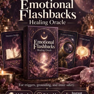 Cartes Oracle des Flashbacks Émotionnels, Jeu de Cartes d'Introspection et d'Ancrage, Cartes de Travail sur l'Ombre à Imprimer, Téléchargement Numérique